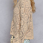 Lily Open Knitted Crochet Sweater - MTT Collective