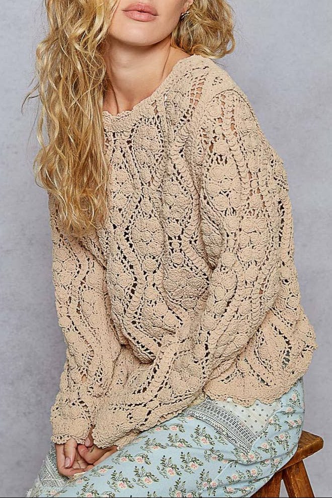 Lily Open Knitted Crochet Sweater - MTT Collective