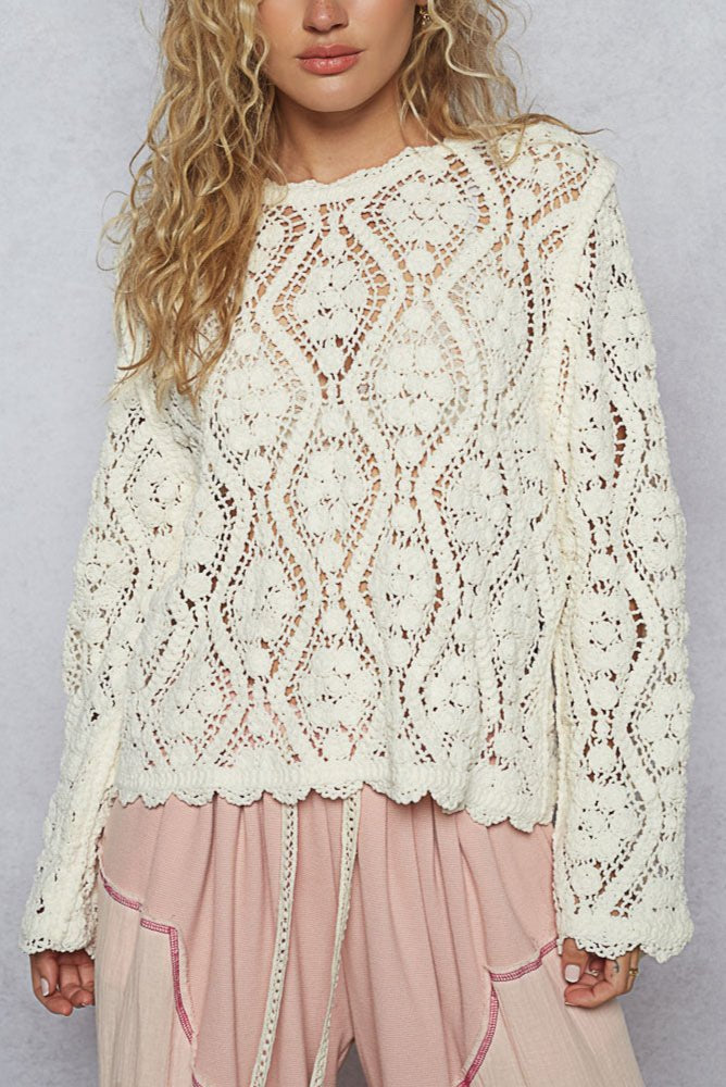 Lily Open Knitted Crochet Sweater - MTT Collective