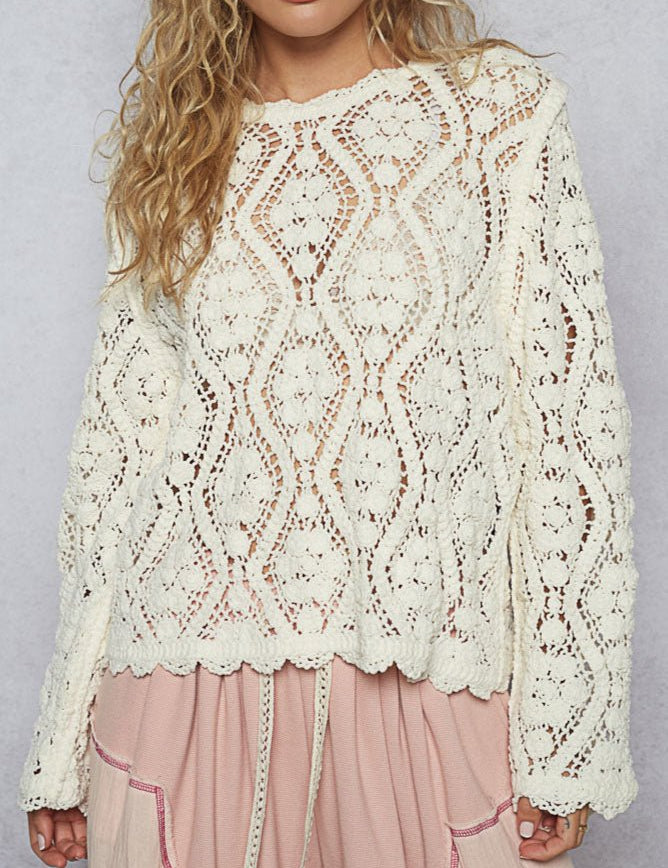 Lily Open Knitted Crochet Sweater - MTT Collective