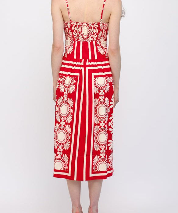 Lorraine Gathered Waist Midi Dress - MTT Collective