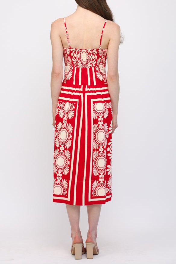 Lorraine Gathered Waist Midi Dress - MTT Collective