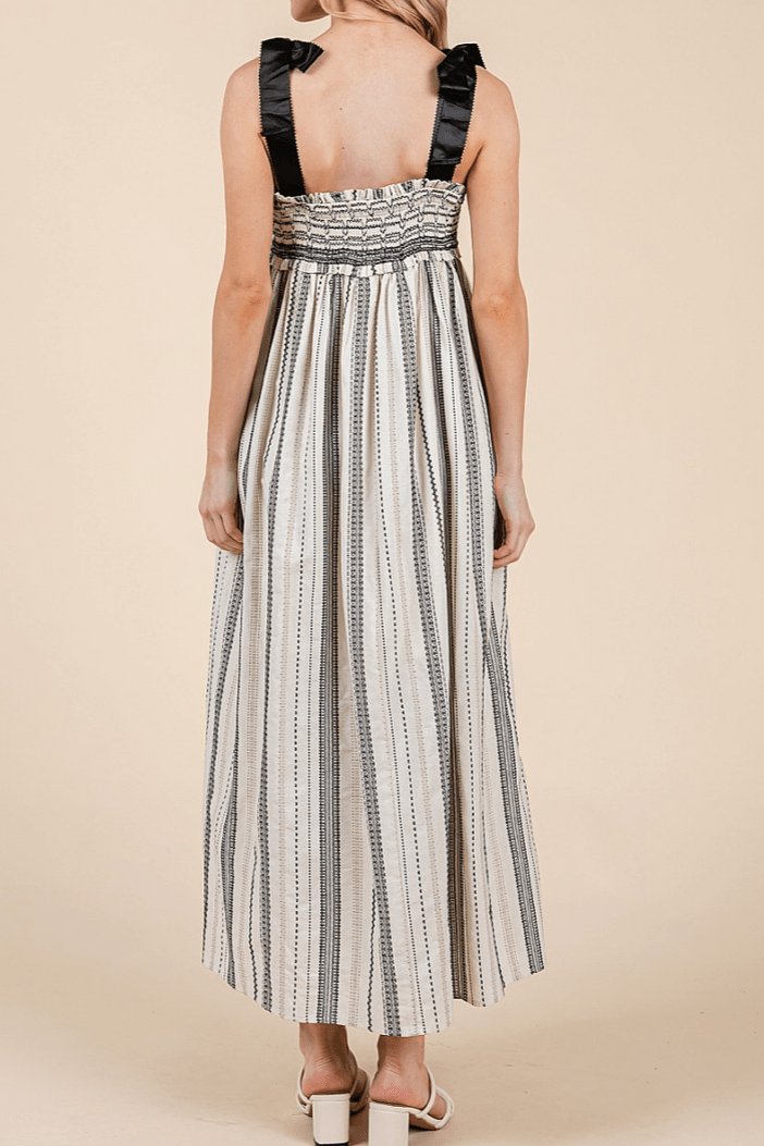 Louisa Stripe Smocked Midi Sundress - MTT Collective