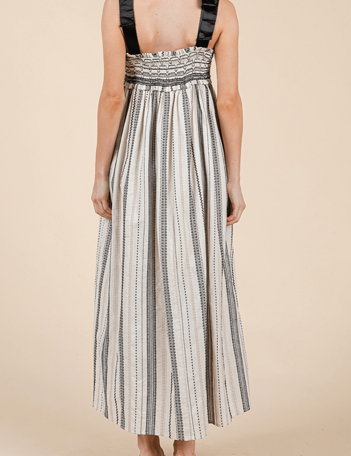 Louisa Stripe Smocked Midi Sundress - MTT Collective