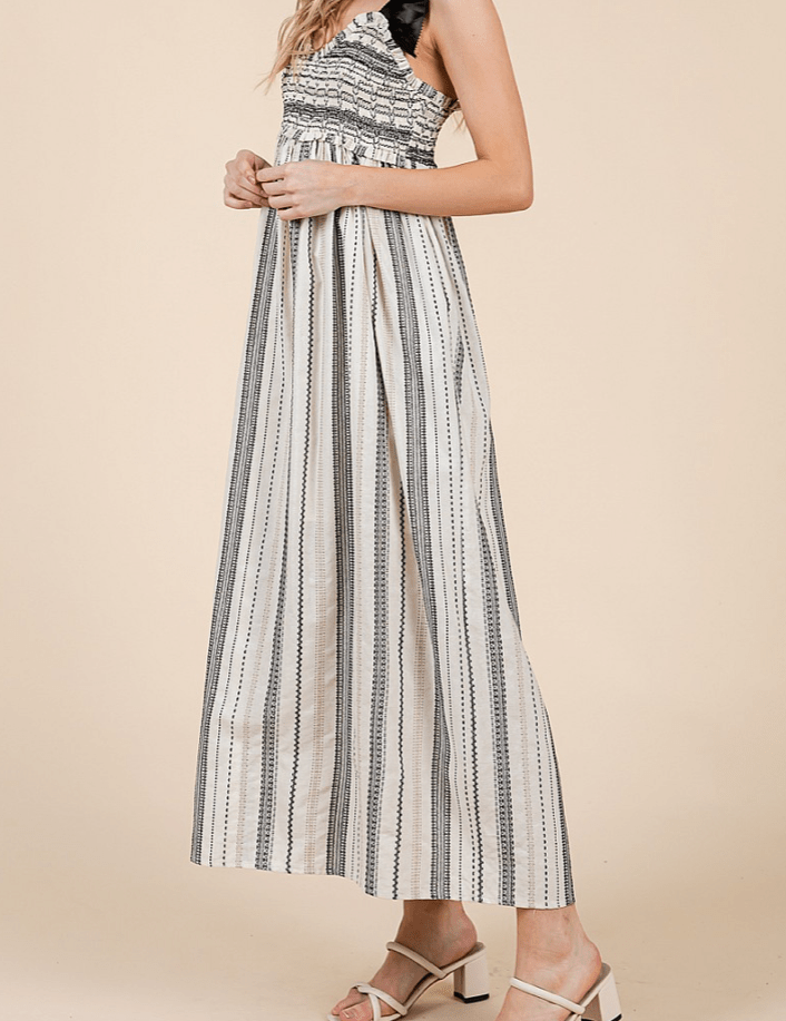 Louisa Stripe Smocked Midi Sundress - MTT Collective