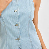 Louise Pinstripe Button Up Vest - MTT Collective