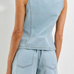Louise Pinstripe Button Up Vest - MTT Collective