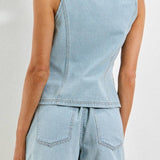 Louise Pinstripe Button Up Vest - MTT Collective