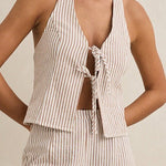 Louise Tie Front Halter Top - MTT Collective