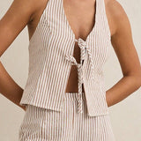 Louise Tie Front Halter Top - MTT Collective