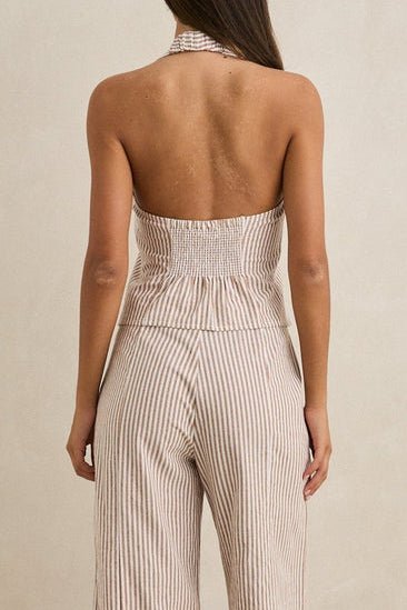 Louise Tie Front Halter Top - MTT Collective