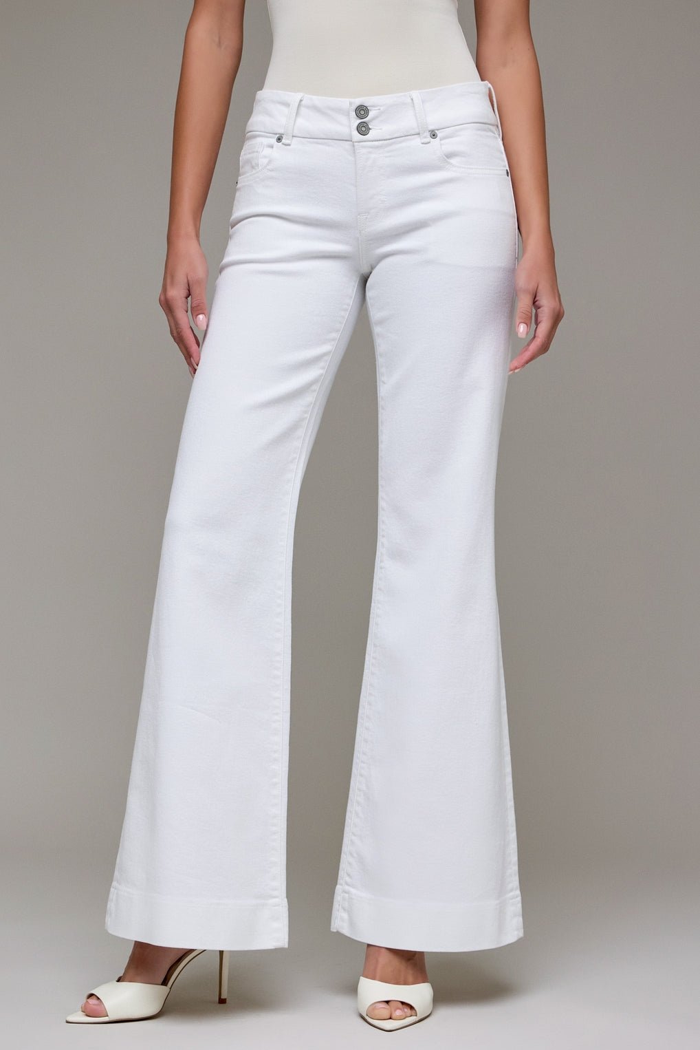 Low Rise Double Button Flare Jean - MTT Collective