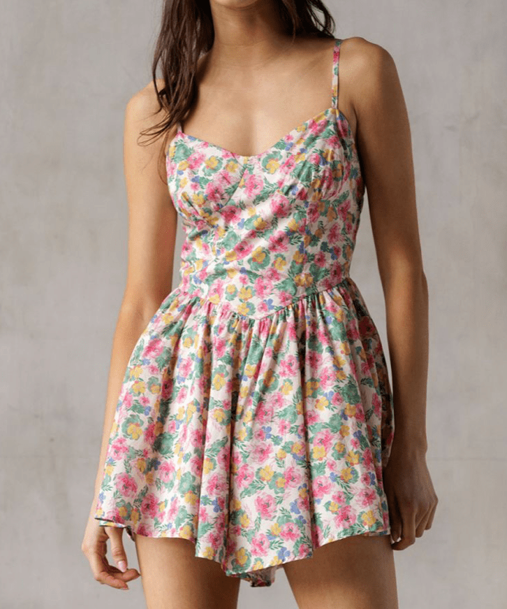 Luciana Multicolored Floral Romper - MTT Collective