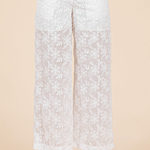 Lucille Embroidered Sheer Wide Leg Pants - MTT Collective