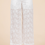 Lucille Embroidered Sheer Wide Leg Pants - MTT Collective