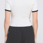 Lula Bow Detail Ribbed Top - MTT Collective