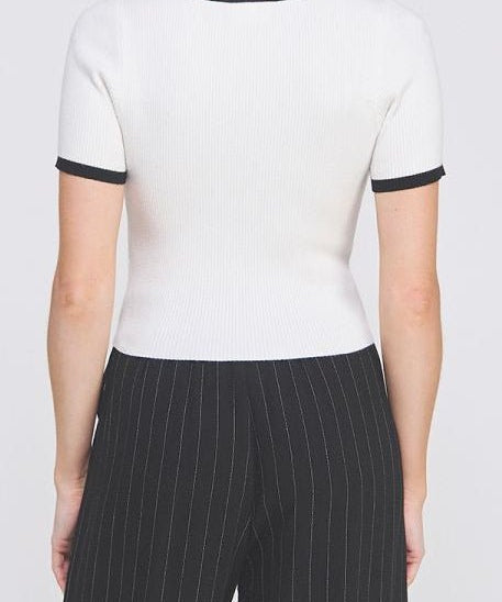 Lula Bow Detail Ribbed Top - MTT Collective