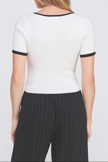 Lula Bow Detail Ribbed Top - MTT Collective