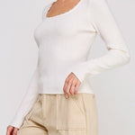 Lydia Lace - Trim Ribbed Square - Neck Top - MTT Collective