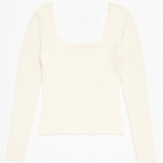 Lydia Lace - Trim Ribbed Square - Neck Top - MTT Collective
