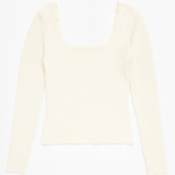 Lydia Lace - Trim Ribbed Square - Neck Top - MTT Collective