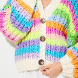 Lyla Rainbow Chunky Knit Oversized Cardigan - MTT Collective