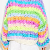 Lyla Rainbow Chunky Knit Oversized Cardigan - MTT Collective