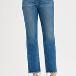 Lynette High Rise Crop Straight Raw Hem Jeans - MTT Collective