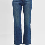 Lynette High Rise Crop Straight Raw Hem Jeans - MTT Collective