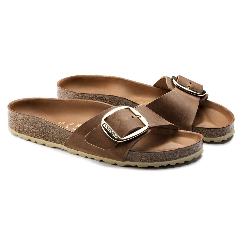 Madrid Big Buckle Oiled Leather Sandal - MTT Collective