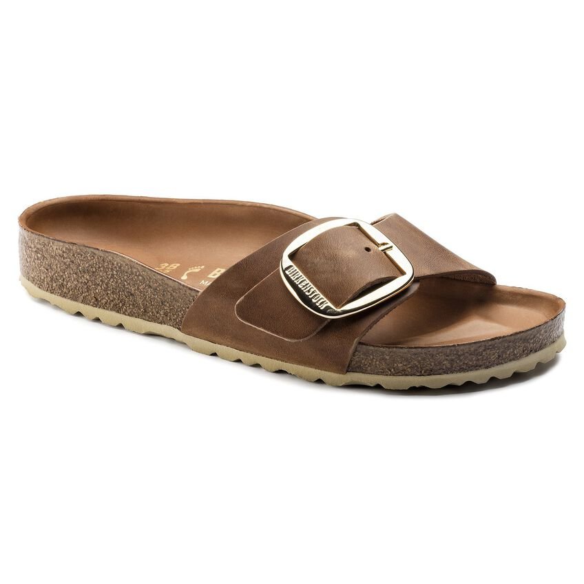 Madrid Big Buckle Oiled Leather Sandal - MTT Collective