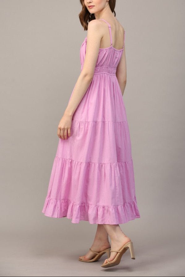Mae Shirred Waist Tiered Cami Dress - MTT Collective