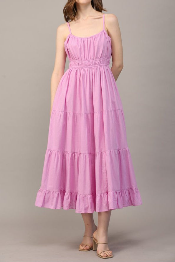 Mae Shirred Waist Tiered Cami Dress - MTT Collective