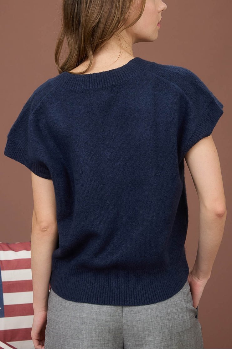 Maeve V - Neck Knit Sweater Vest - MTT Collective