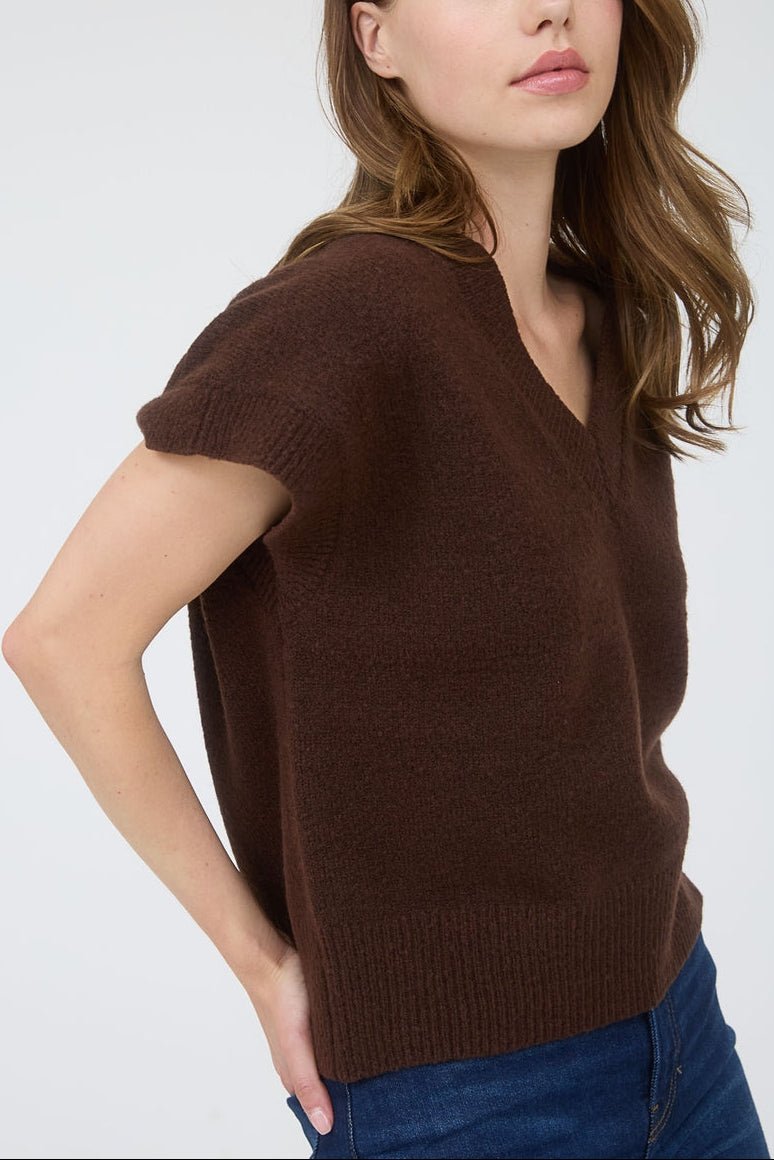 Maeve V - Neck Knit Sweater Vest - MTT Collective