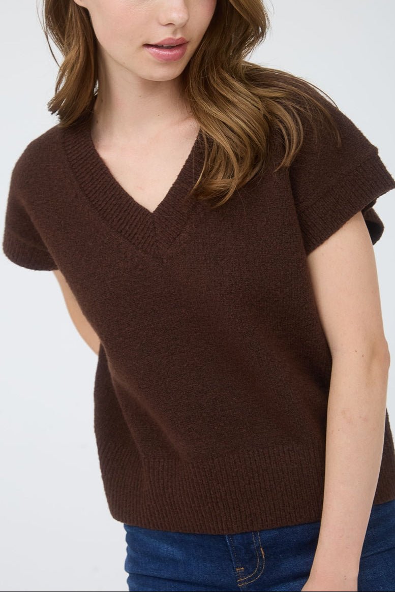 Maeve V - Neck Knit Sweater Vest - MTT Collective