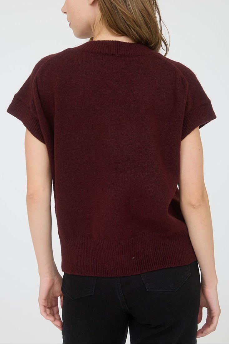 Maeve V - Neck Knit Sweater Vest - MTT Collective