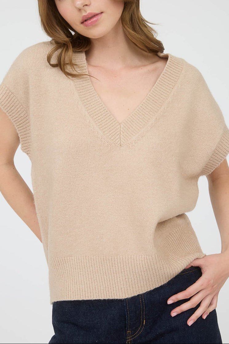 Maeve V - Neck Knit Sweater Vest - MTT Collective