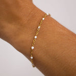 Maggie White Confetti Chain Bracelet - MTT Collective