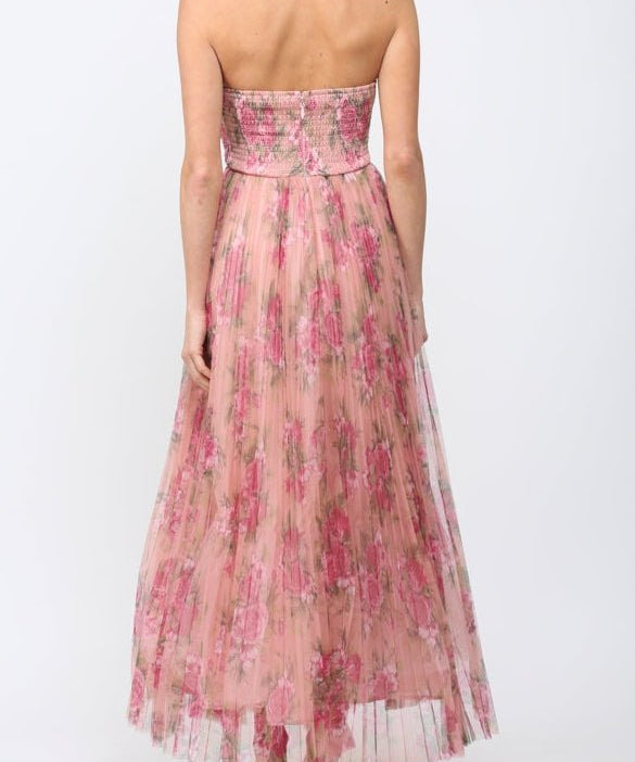 Magnolia Mesh Pleated Maxi Dress - MTT Collective
