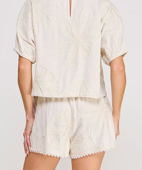 Malia Floral Embroidered Dolman Top - MTT Collective