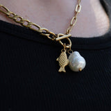 Mallory Freshwater Pearl Charm Necklace - MTT Collective