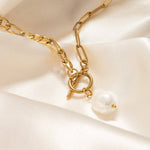 Mallory Freshwater Pearl Charm Necklace - MTT Collective