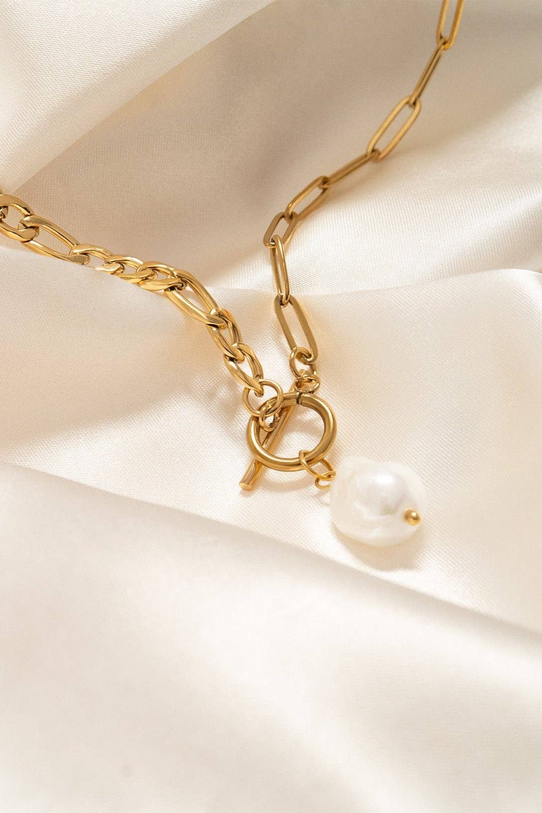 Mallory Freshwater Pearl Charm Necklace - MTT Collective