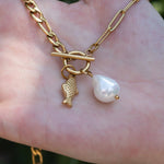 Mallory Freshwater Pearl Charm Necklace - MTT Collective