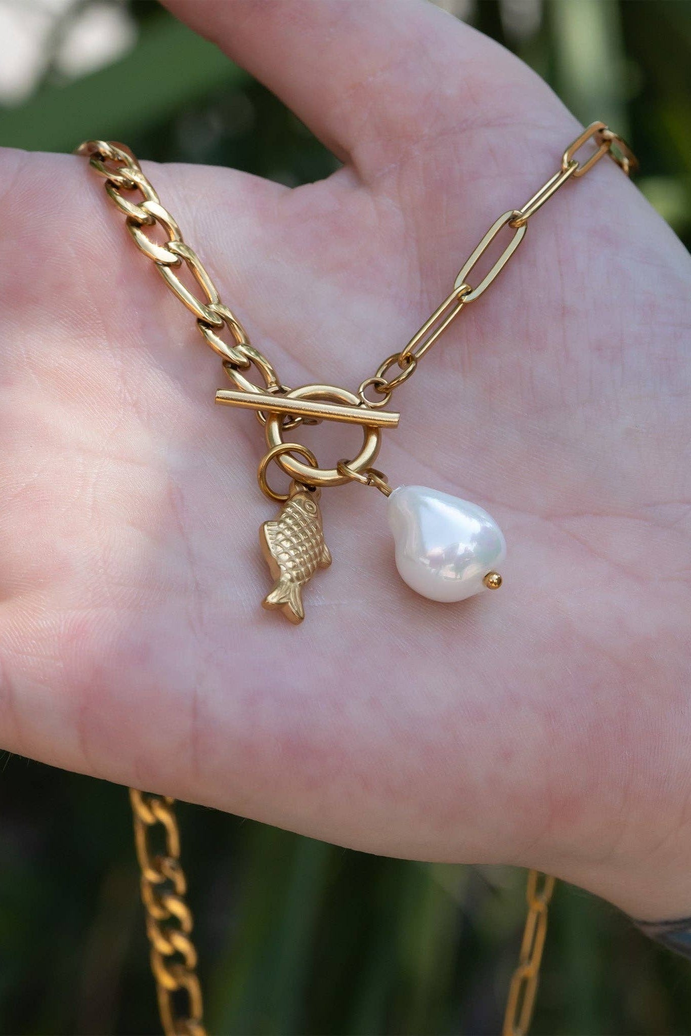 Mallory Freshwater Pearl Charm Necklace - MTT Collective