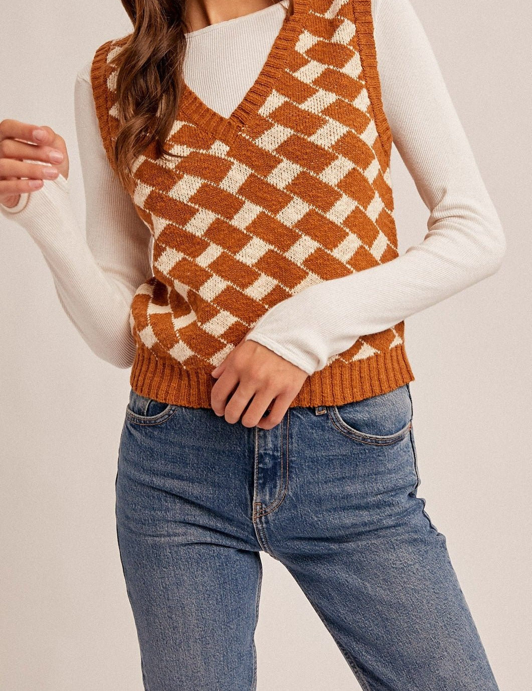 Mallory V - Neck Slub Textured Vest - MTT Collective