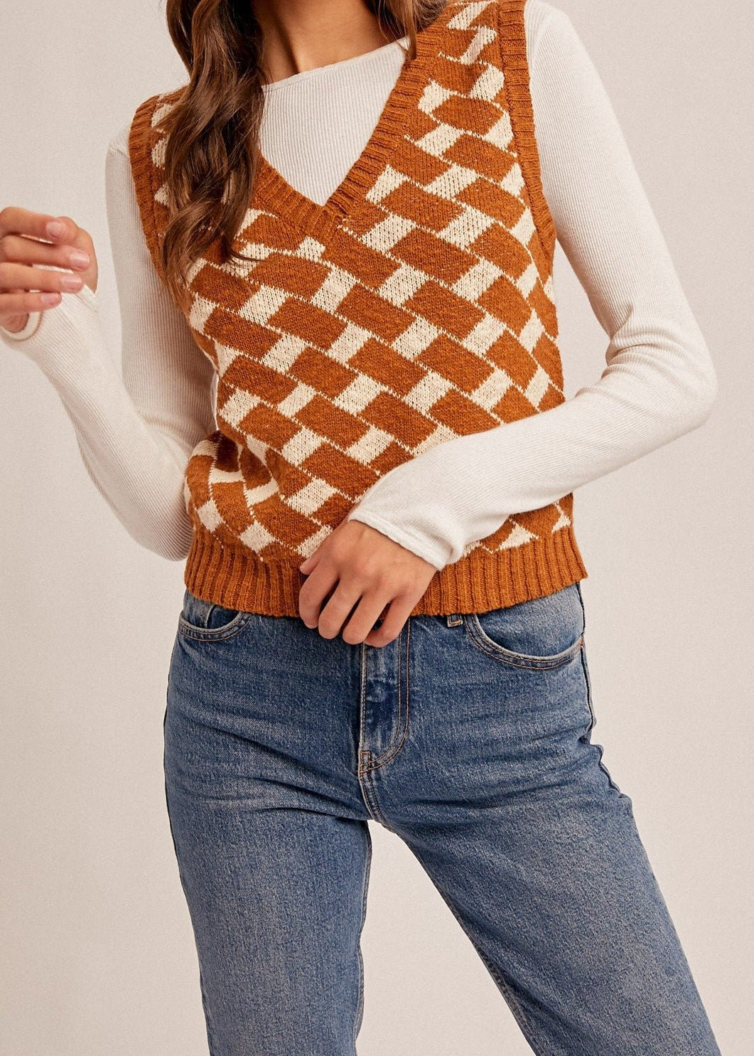 Mallory V - Neck Slub Textured Vest - MTT Collective