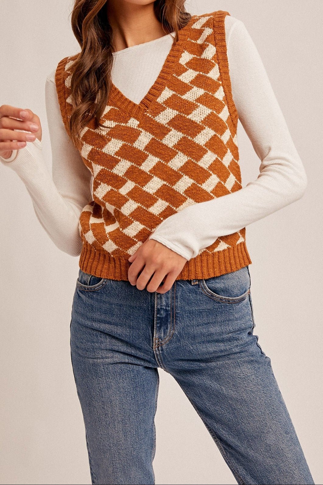 Mallory V - Neck Slub Textured Vest - MTT Collective