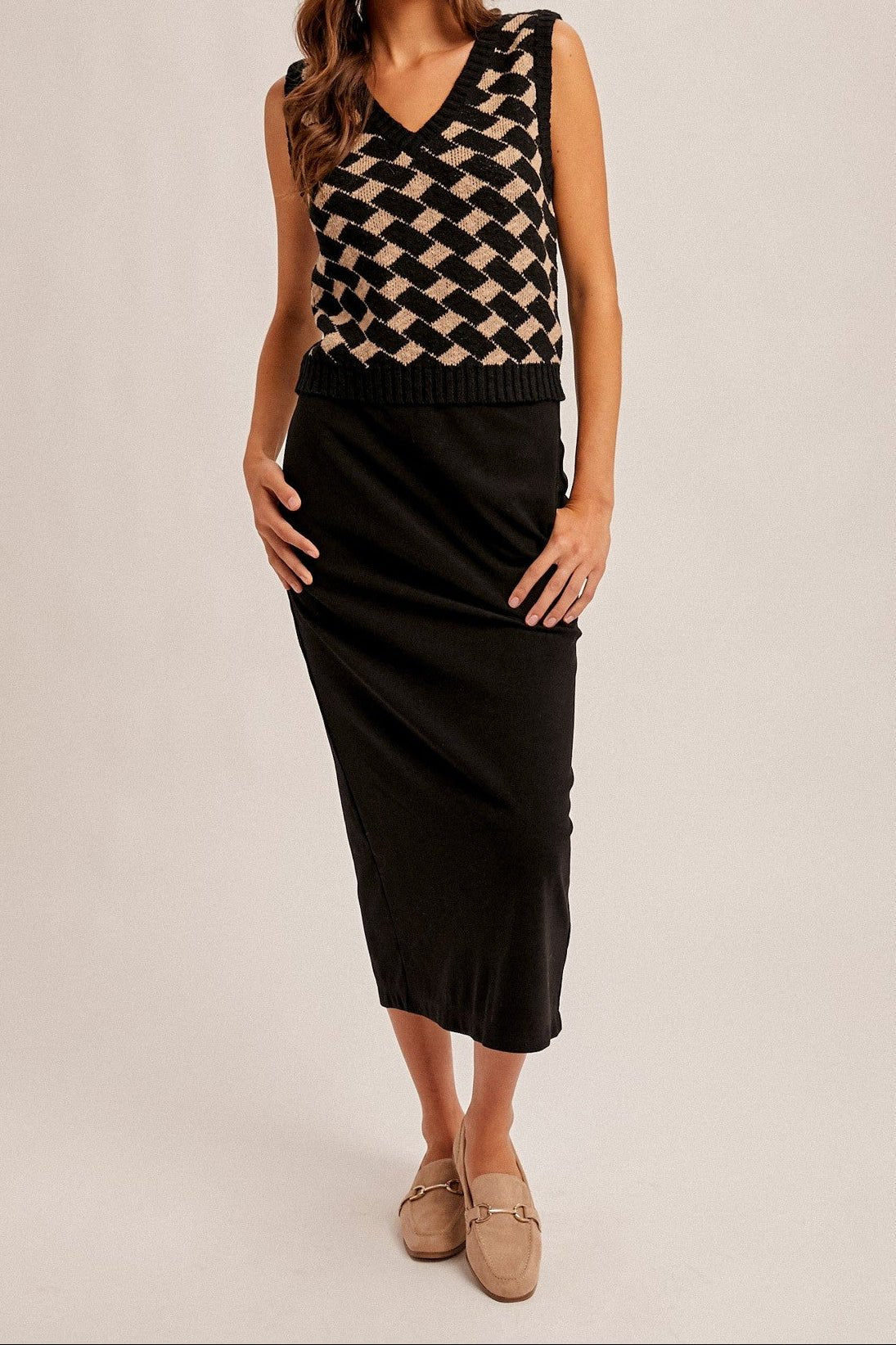 Mallory V - Neck Slub Textured Vest - MTT Collective